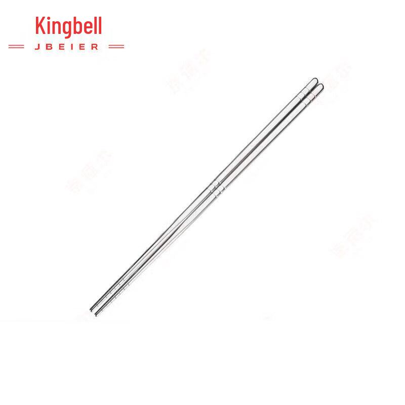 Jingbeier 304 Stainless Steel Square Chopsticks - 10 Pairs