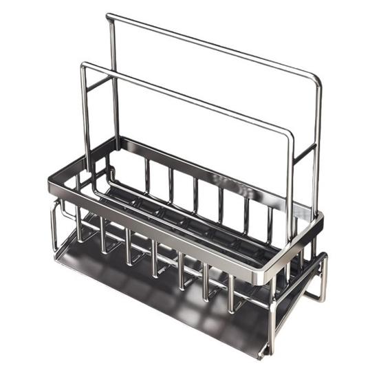 Kitchen Sink Caddy Sponge Holder Large Capacity Rustproof Self-draining Multipurpose Soap Dish Holder Drying Rack