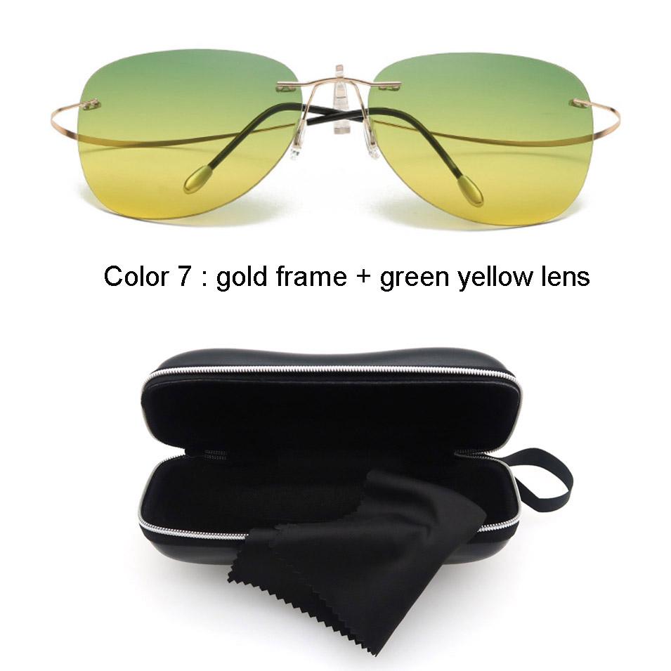 Polarized UV Protection Lightweight Comfortable Durable High Quality No Rim Low Light Visual Male Female Sun Glasses