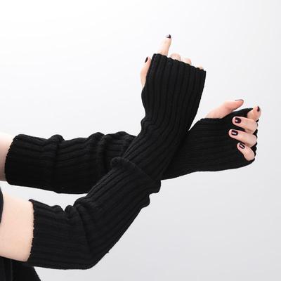 Kadın İnce Uzun Örgü Parmaksız Eldivenler Dirsek Üzeri Kol Isıtıcıları Günlük Kollar Punk Yumuşak Kadın Gotik Lolita Aksesuarları Eldivenler