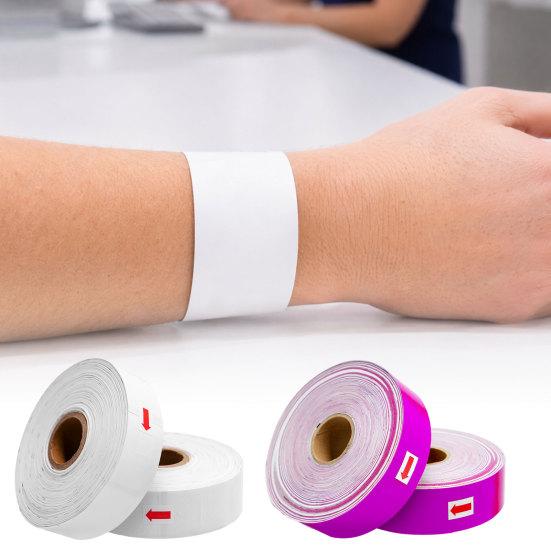 200 Stück Papierarmbänder für Veranstaltungen, Barcode-Druck Selbstklebendes Armband, Thermosensibel Einweg DIY QR-Code Armband