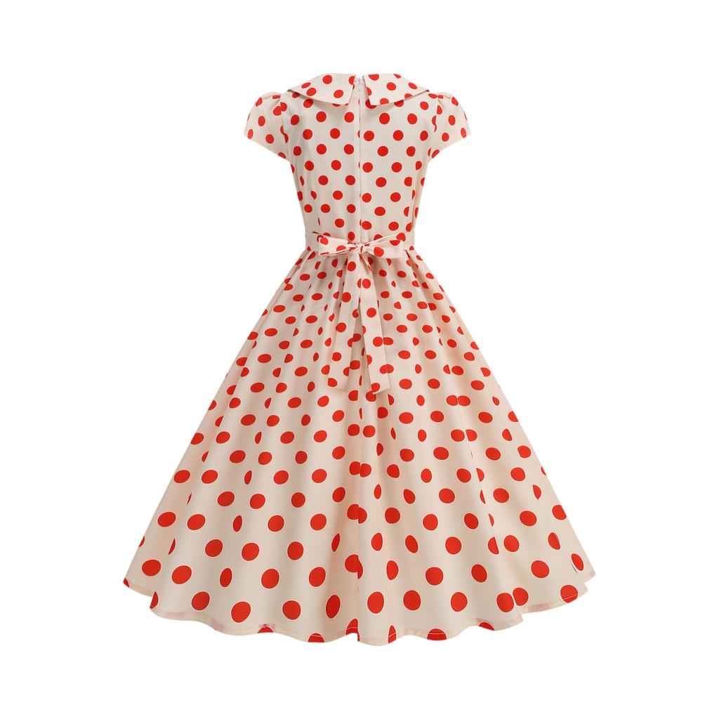 Women's Fashion Polka Dot Short Sleeve Dress