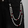 Women's High-End Rhinestone Waist Chain with Colorful Ceramic Beads
