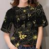 Women's Casual Daily Luxury T Shirt Short Sleeve O Neck Oversized Blouse Floral Print Harajuku Y2k Tees Tops