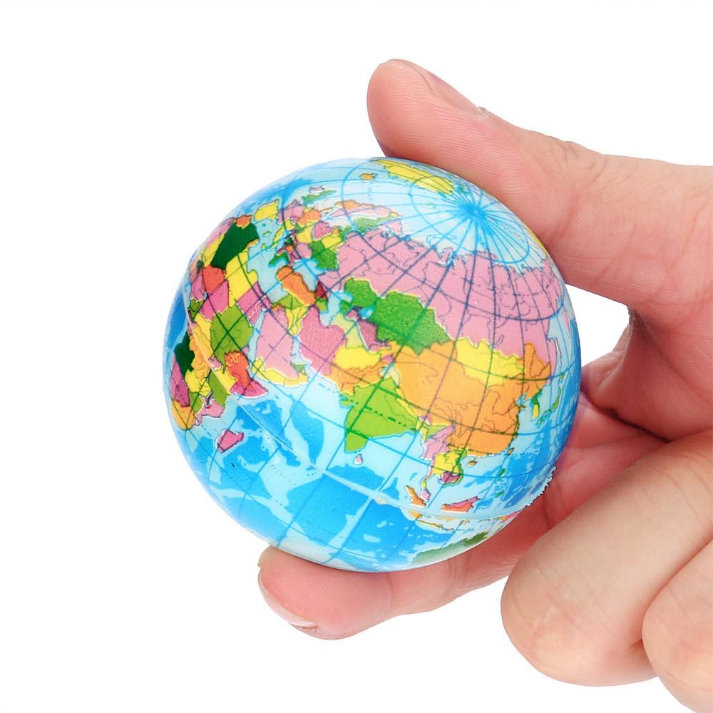 Mini Squeezable Globe Stress Balls Tension Reliver Balls For Children Stress Relief Party Favo Soft PU Earth Pattern Party Toys