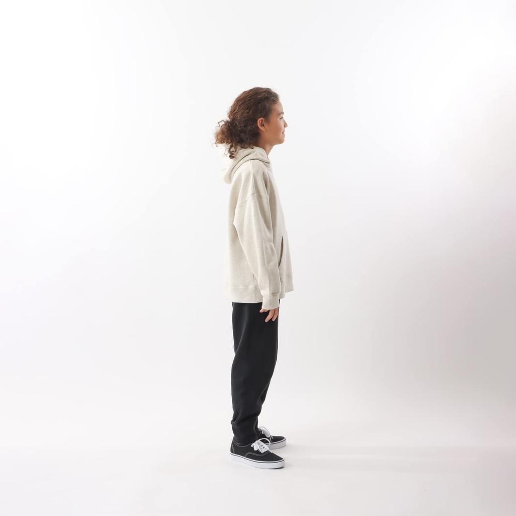 Hoodie Kids Long Sleeve Cotton COTTON USA Loose Fit Script Logo Crew Neck Sweatshirt Basic Oatmeal 140 [Champion] 100% CK-Y104