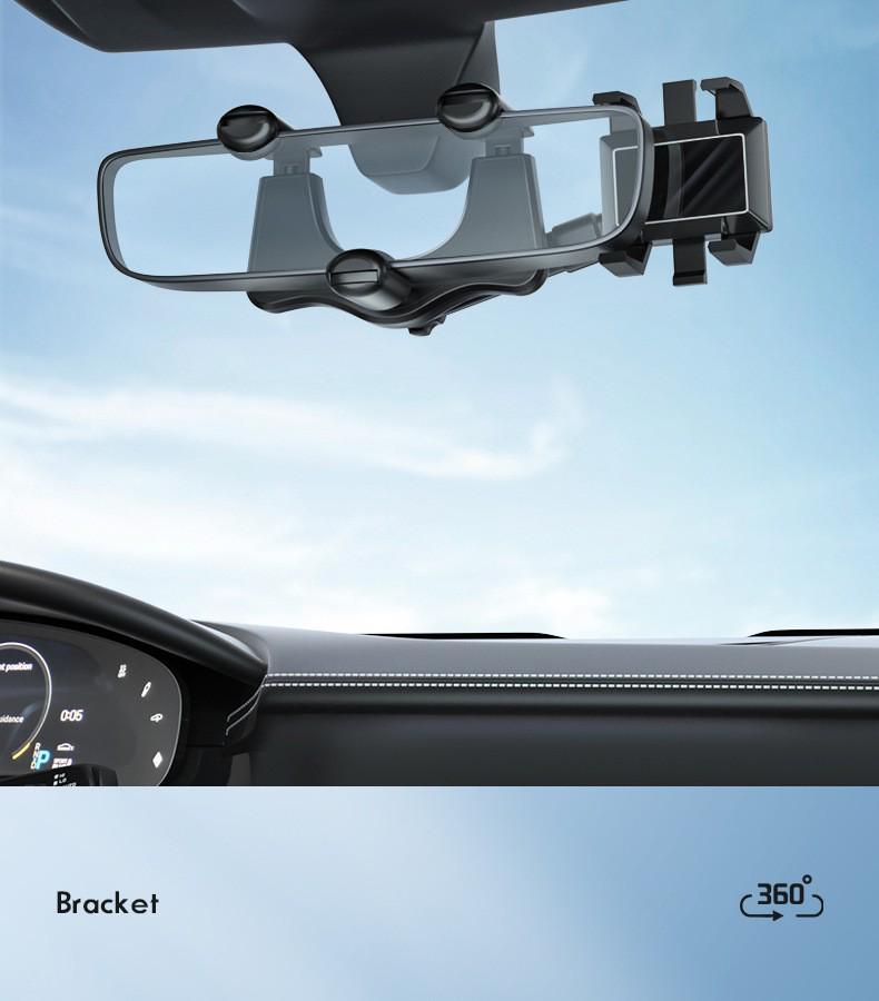 Universal Car Rearview Mirror Phone Holder & Dash Cam Mount - Clip-on Extended Version