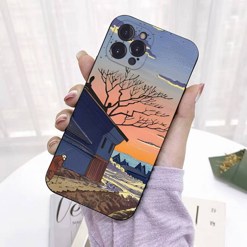 Japanese Style Art Phone Case For iPhone 8 7 6 6S Plus X SE 2020 XR XS 14 11 12 13 Mini Pro Max Mobile Case