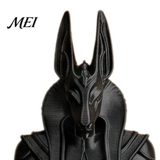 Sharp Line Figurine Anubis Figurine, 3D Printed Egyptian God Statue Meditating with Heart Stable Desk Ornament Hands, Mythical Decor for Home Office,