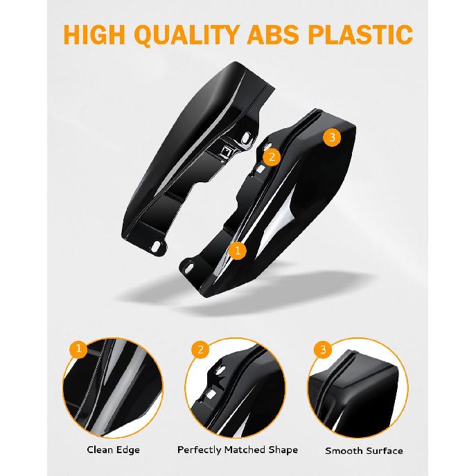 PBYMT Gloss Vivid Black Mid Frame Air Heat Deflectors Compatible for Harley Touring Street Glide Electra Glide Road King 2009-2016 Models Without