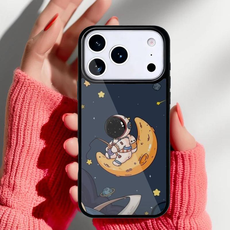Astronaut Weltraum Cartoon Handyhülle für iPhone 17 16 15 14 13 Pro Max Rückseite für 12 11 Pro Hülle