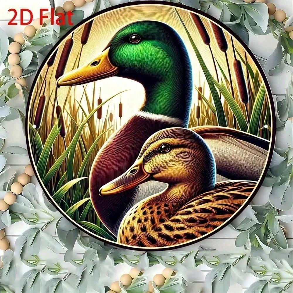 Vintage Duck Tin Sign Rustproof Metal Wall Art Indoor Outdoor Garden Decor