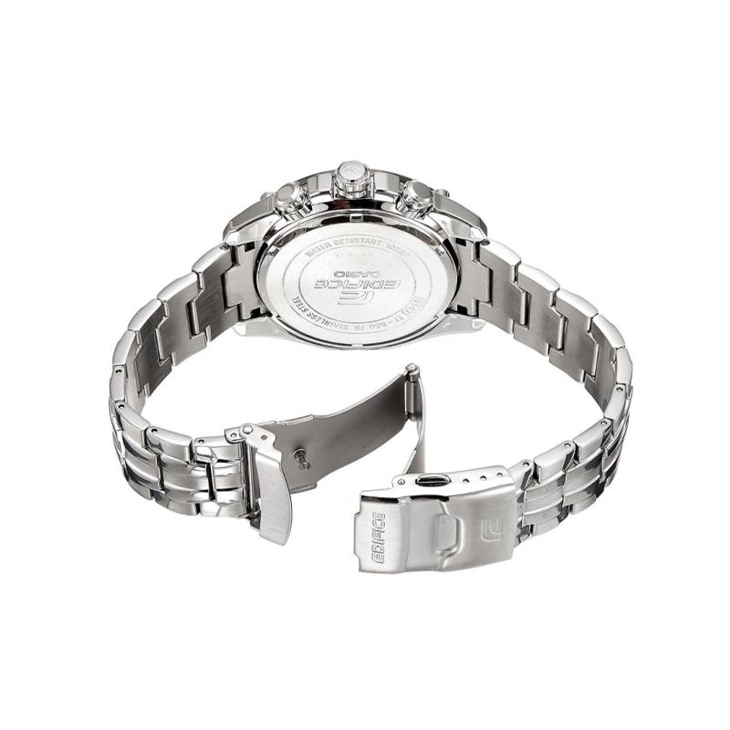 Casio EDIFICE 100 meters waterproof, world time, quartz movement, stainless steel strap, Japanese and Korean watch, men's watch, white dial EF-550D-7A