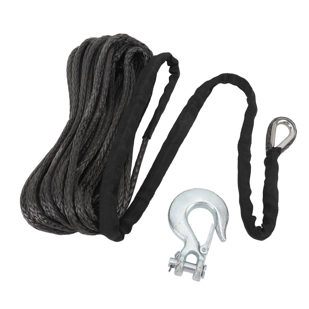 1 5in X 49.2ft ATV Winch Rope with 1 4in Hooks Rubber Stopper 7000 Lbs Breaking Strength for ATV SUV UTV Motorcycle
