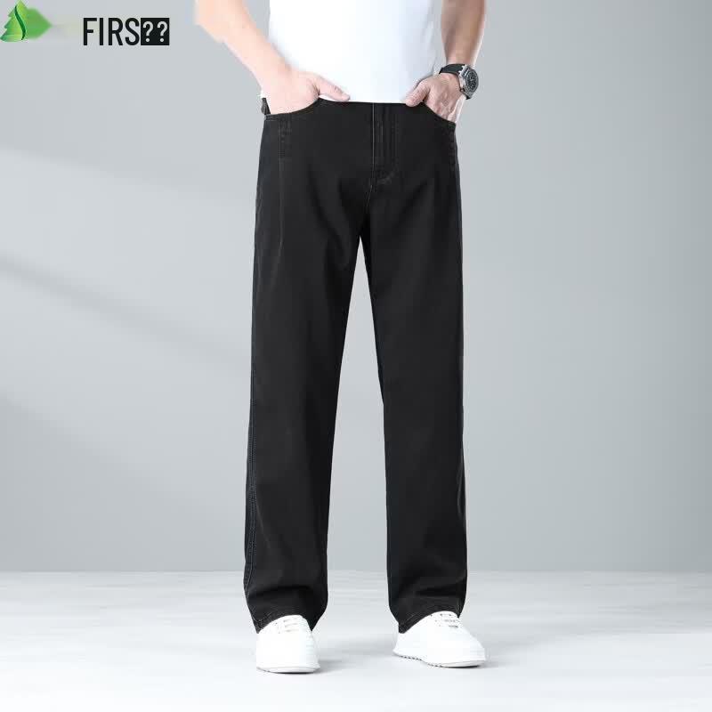 FIRS Men's Tencel Blend Straight Loose Jeans