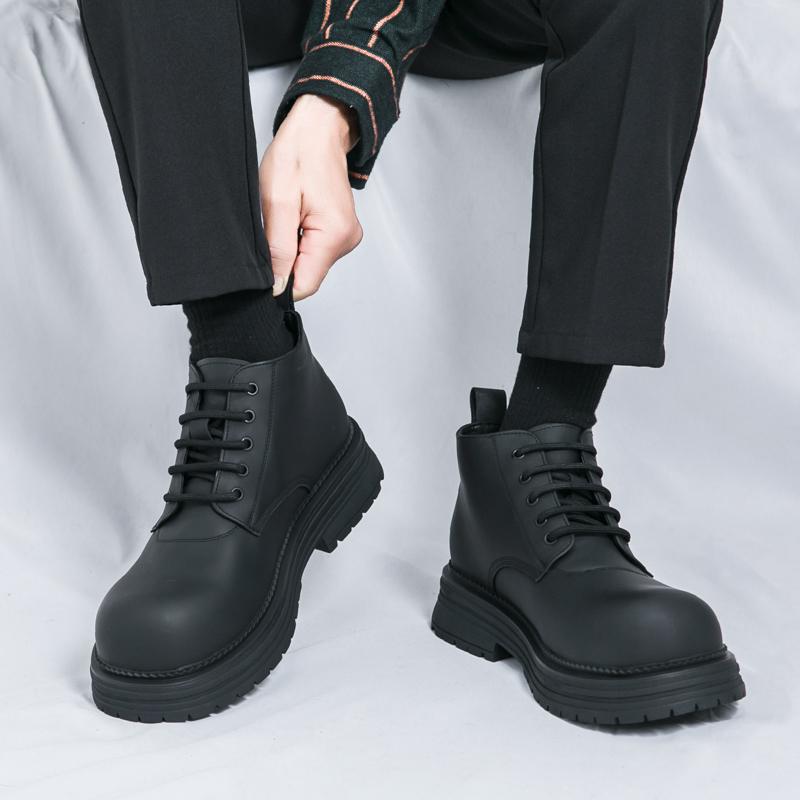 Male Shoes Outdoor Luxe for Men Motorcycle Boots Casual Men's Leather Low Top Walking Shoes Stylish Male Comfortable Ankle Boots