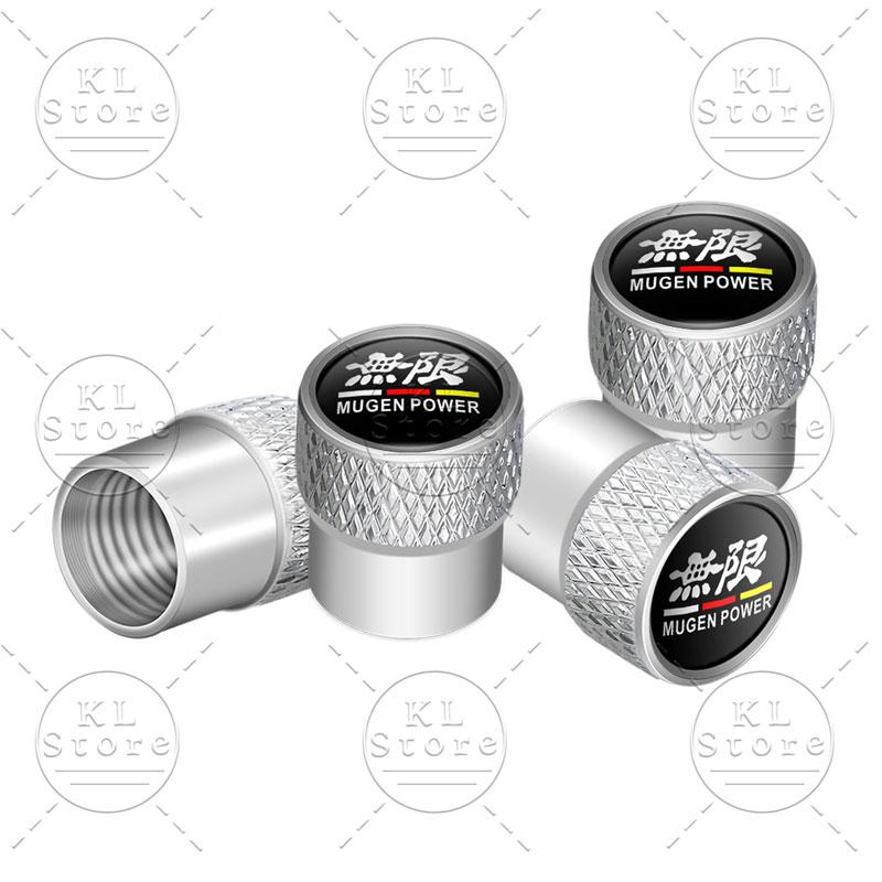 4pcs Car Decor Wheel Tire Valve Stem Dust Cap Cover For Honda Mugen Power Emblem Typer Accord CRV Civic City Odyssey HRV Insight ajw256