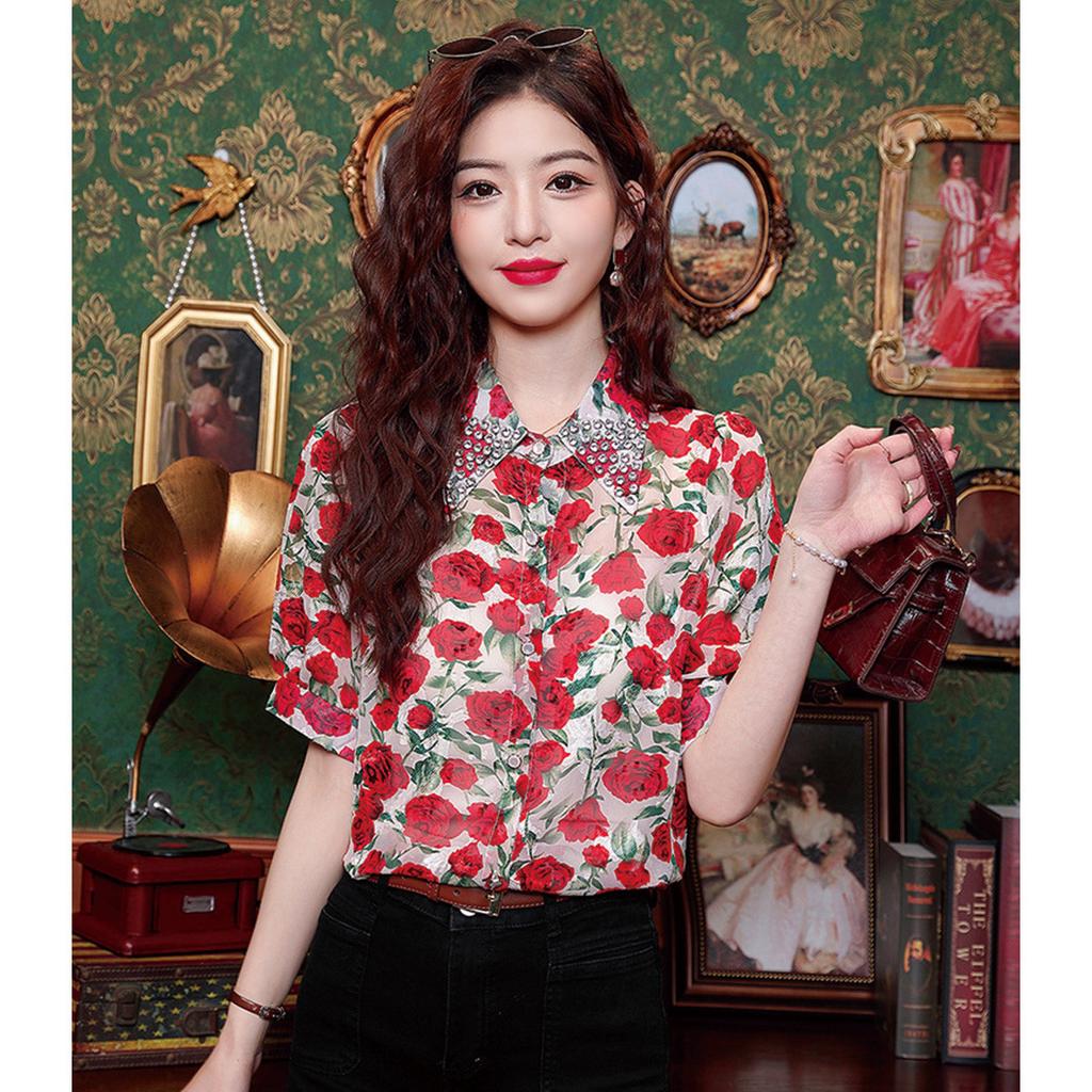 2025 New Chinese Style Fashion Printed Shirt for Women