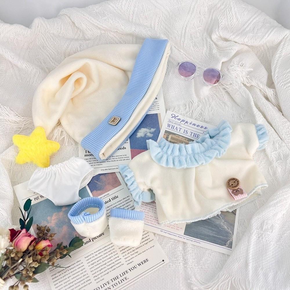 Cute Pajama Set Top Underwear Hat Shoes Doll Accessories 20cm Cotton Doll Clothes  Brithday Gift