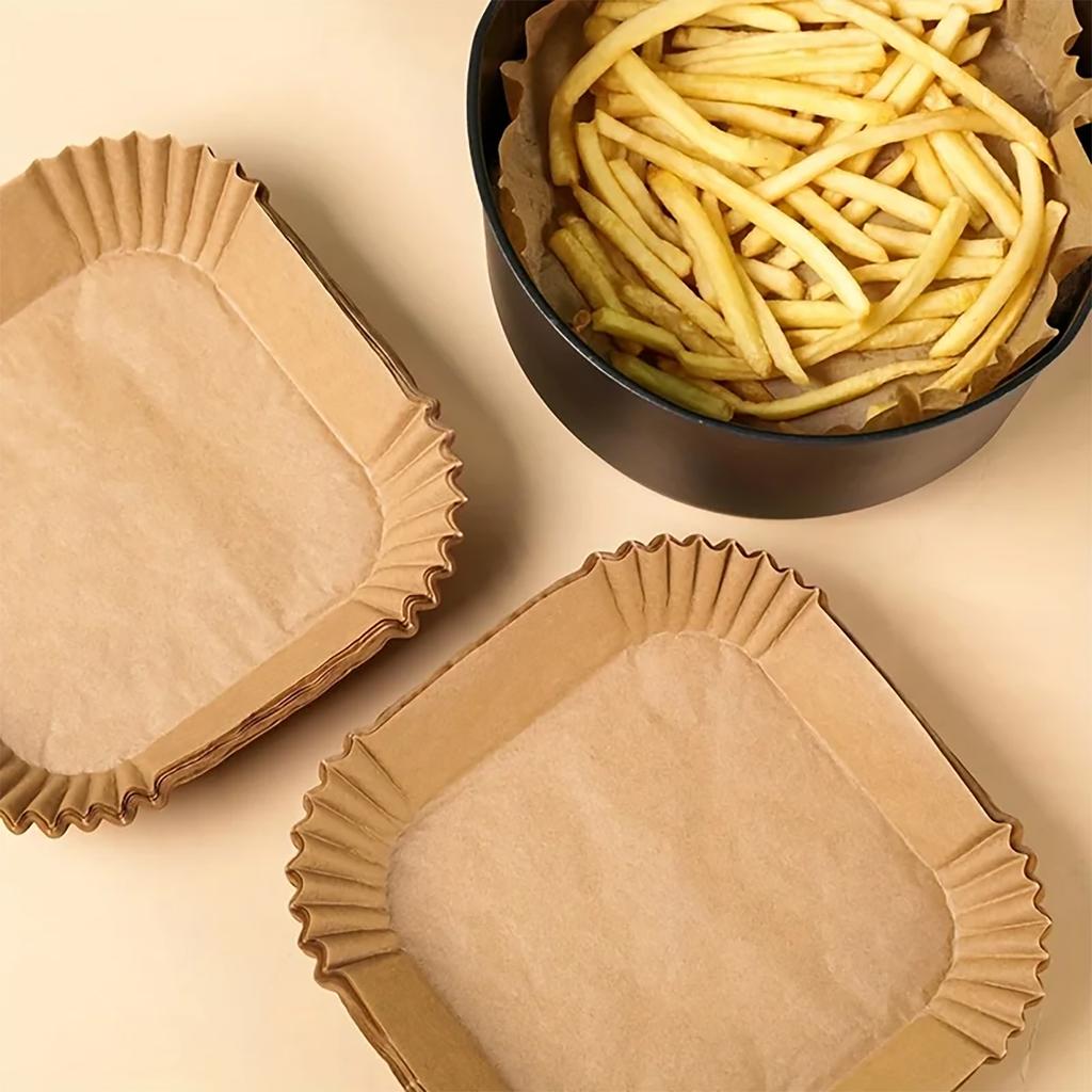 50 square air fryer paper lined with oil resistant air fryer disposable tray, oil-free air fryer,comic baking traybaking paper