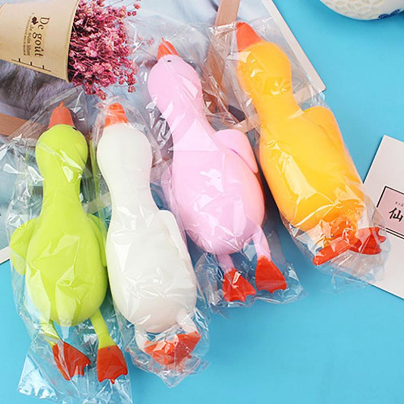 1Pc Duck Shape Toy Bounce And Decompression Big White Goose Cartoon Shape Pressure Relief Duck Lala Duck