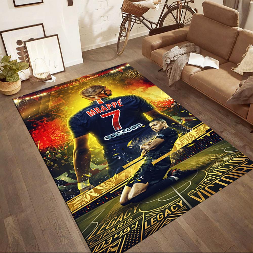 Mbappe 121 Floor Rug Office Rug Suitable for Decorate Room Living Rooms Kitchen Game Room Antislip Carpet Office Home Decor