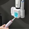Paar elektrischer Zahnbürstenhalter, Waschtisch, Wandmontage, Zahnpastaspender, automatischer Zahnpasta-Quetscher