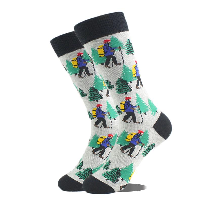 Happy Design Funny Socks Men Unisex Sheep Beer Dinosaur Pattern Sokken  Divertidos Jacquard Calcetines Unisex Hip Hop Skateboard
