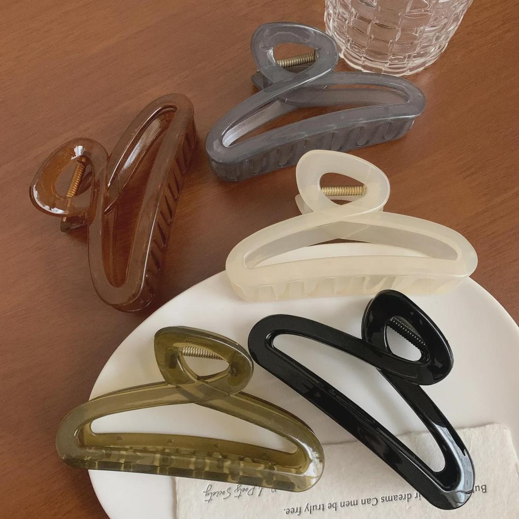 Jelly Color Large Shark Hair Clip for Women - 2024 High-End Bun and Back Hair Clip