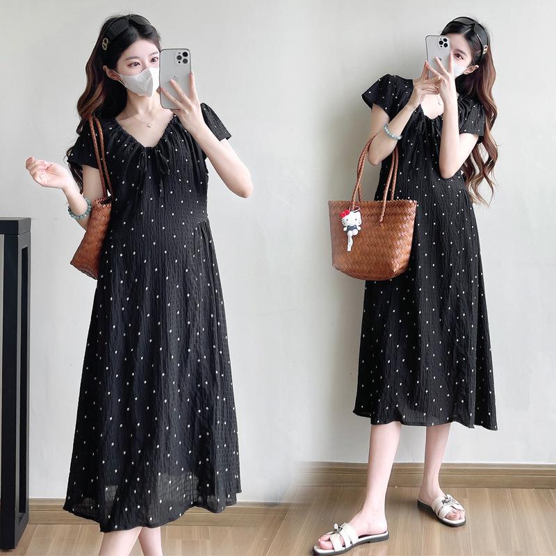2026 Summer Maternity Dress: Loose, Elegant, Slimming Plus Size Long Skirt