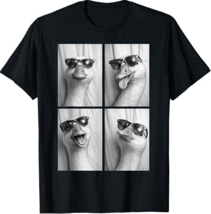 Cool Goose with Sunglasses PhotoBooth Funny Farm Bird Animal T-Shirt S разноцветный