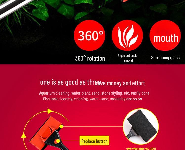 Multi-Function Long Handle Fish Tank Cleaning Brush