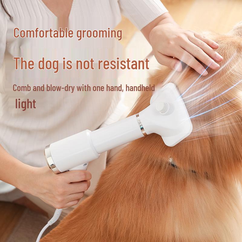 2-in-1 Pet Hair Dryer & De-shedding Comb for Cats & Dogs - Quick Drying Hot Air Brush