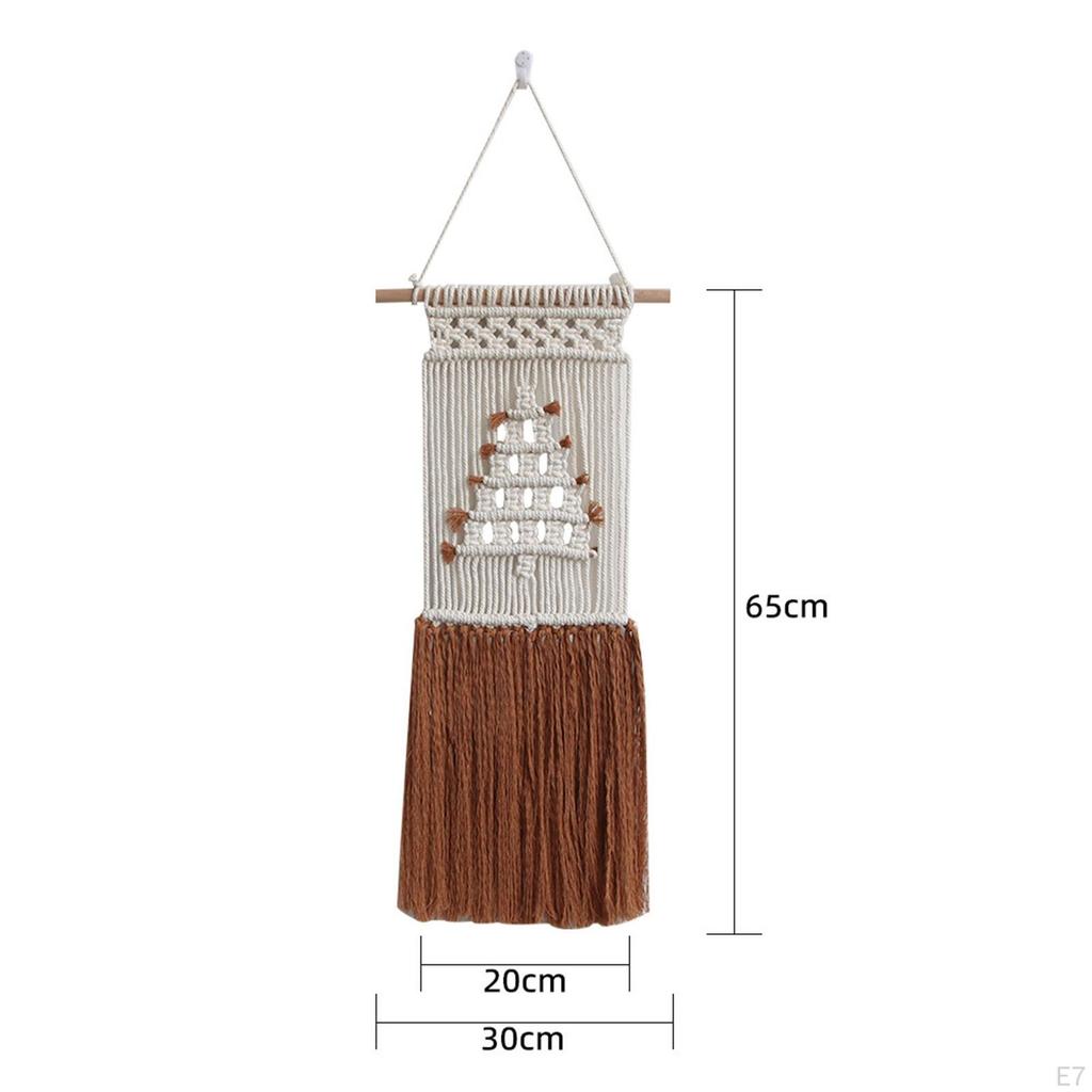 Bohemian Tapestry Hand Woven Farmhouse Chic Tassels Ornaments Macrame Wall Hanging