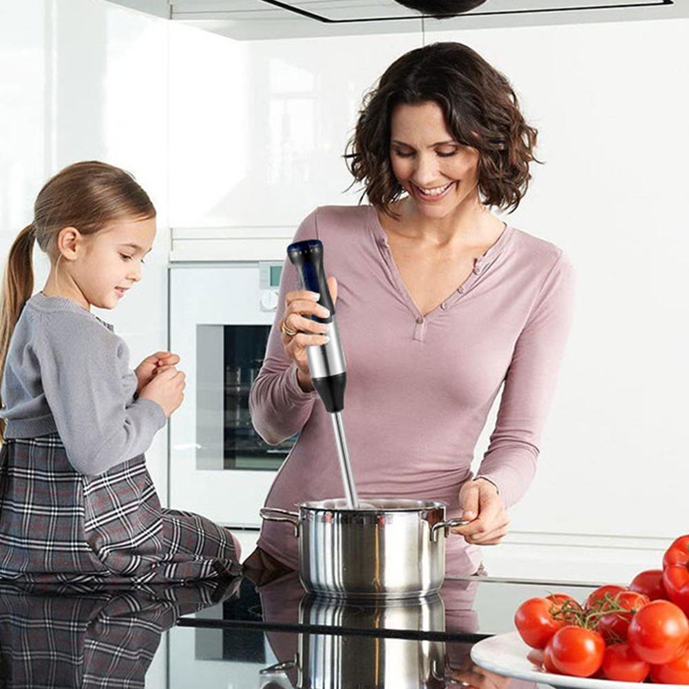 4-in-1 Handheld Electric Food Mixer Small Immersion Blender Cordless Hand Blender Rechargeable for Lattes Cappuccino Matcha Egg
