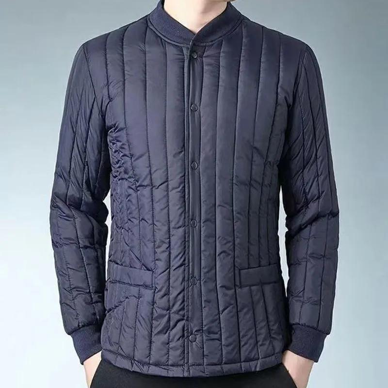 Men's Winter Thickened Warm Coat Plus Size Short-Length Fleece-Lined Jacket for Middle-Aged and Elderly Men