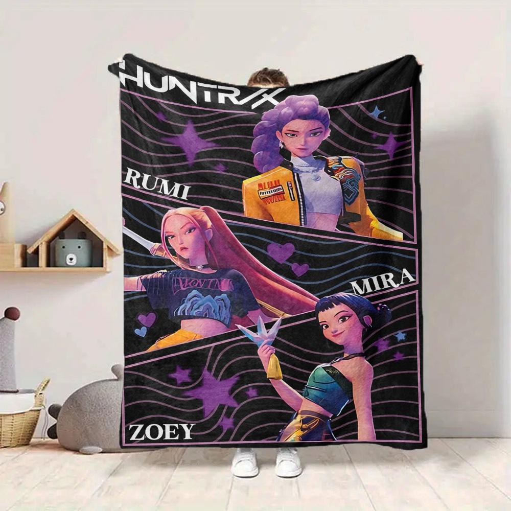 1PC Huntrix, K POP Blanket, Throw For Sofa, Bed, Travel, Camping, Livingroom,