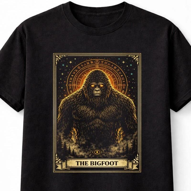 Bigfoot Cryptid Horror Occult Sasquatch Graphic Tee Unisex T Shirt S5XL S