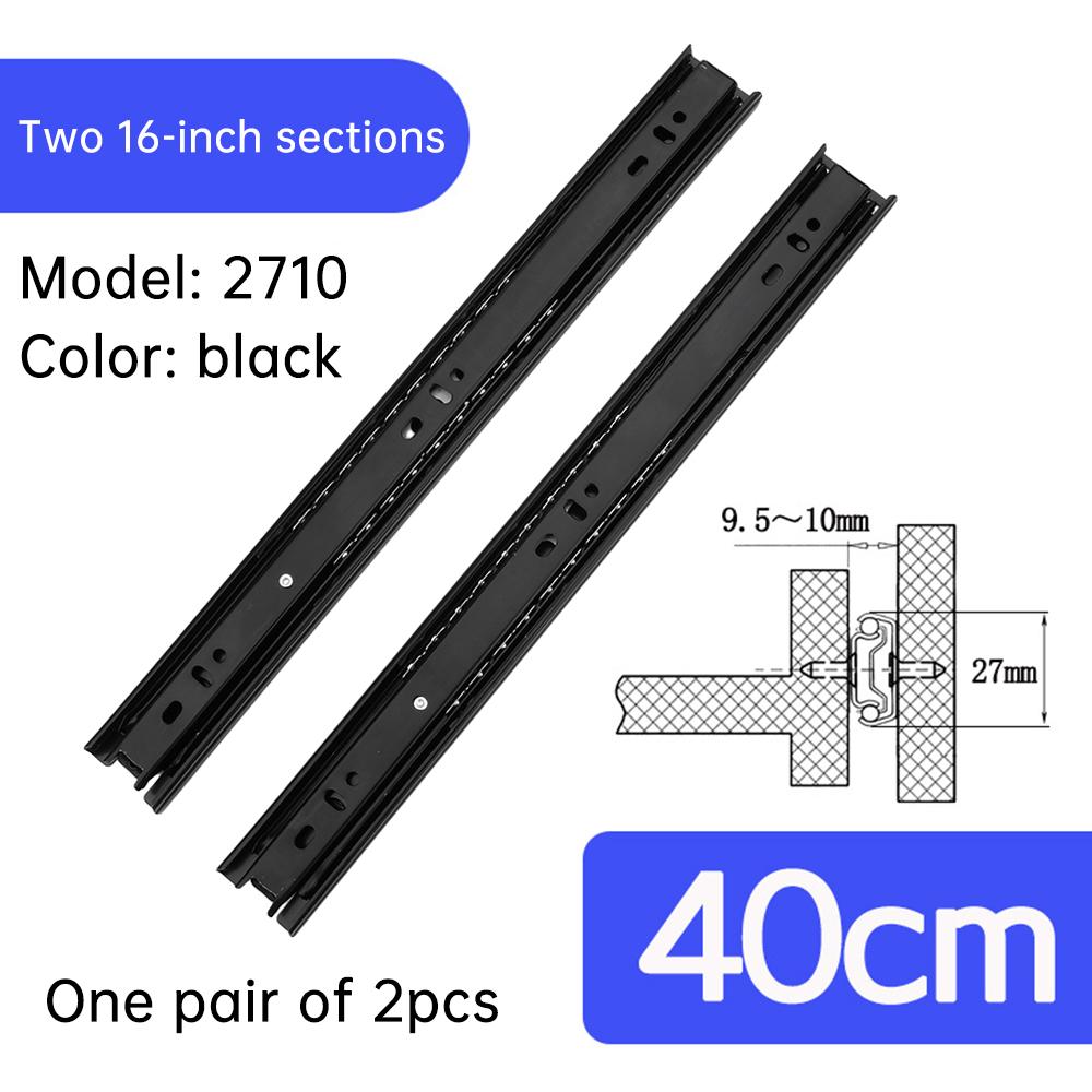 27MM Thickened Two Section Slide Rail Cold Rolled Steel Drawer Slides Close Drawer Track Rail Sliding Furniture Hardware