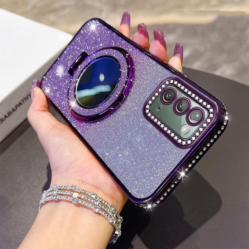 For Samsung Note 20 Plating Diamond Glitter Bling Case For Samsung Galaxy Note 20 Ultra Lens Protection Shockproof Bracket Cover