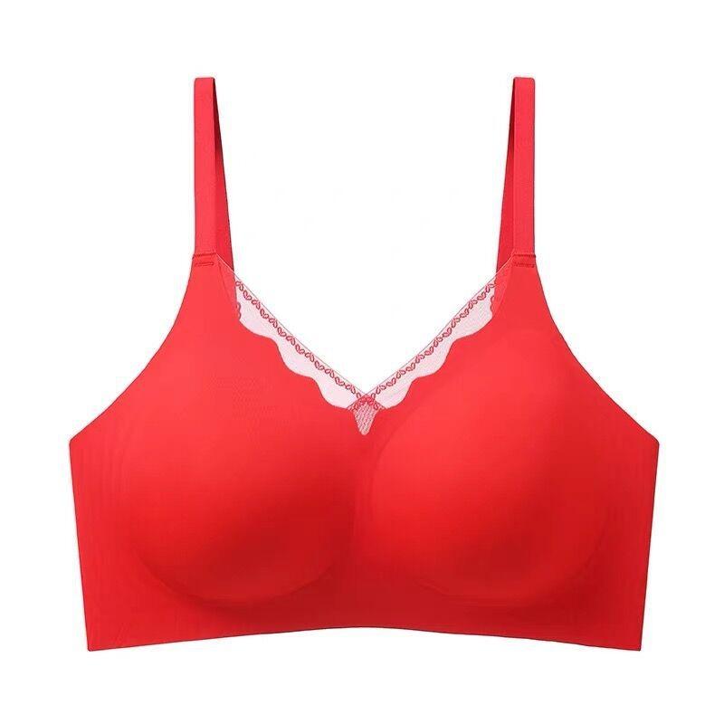 Summer Ice Skin Seamless Latex Breathable Hole Underwear Women Comfortable Seamless Soft Support% Latex Jelly Bra Women