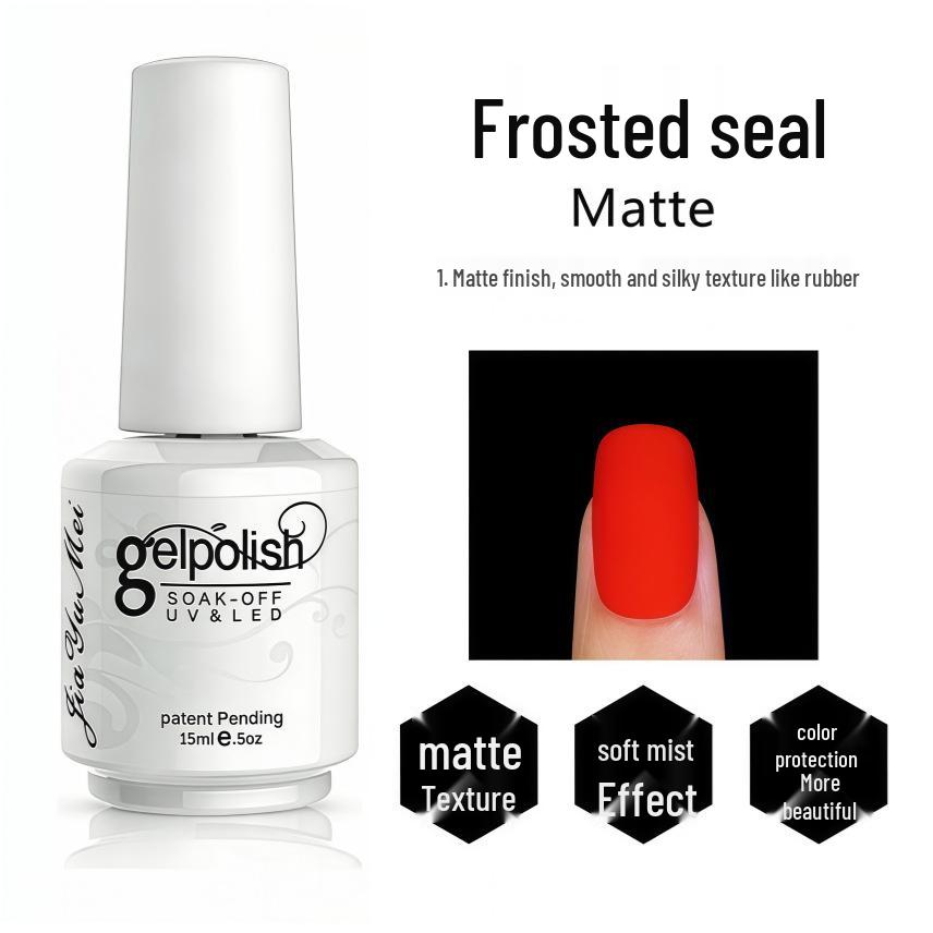 Nail Art Gel Set: Removable Base, Strengthening Gel, Matte Top Coat, No-Wipe Adhesive Gel Polish