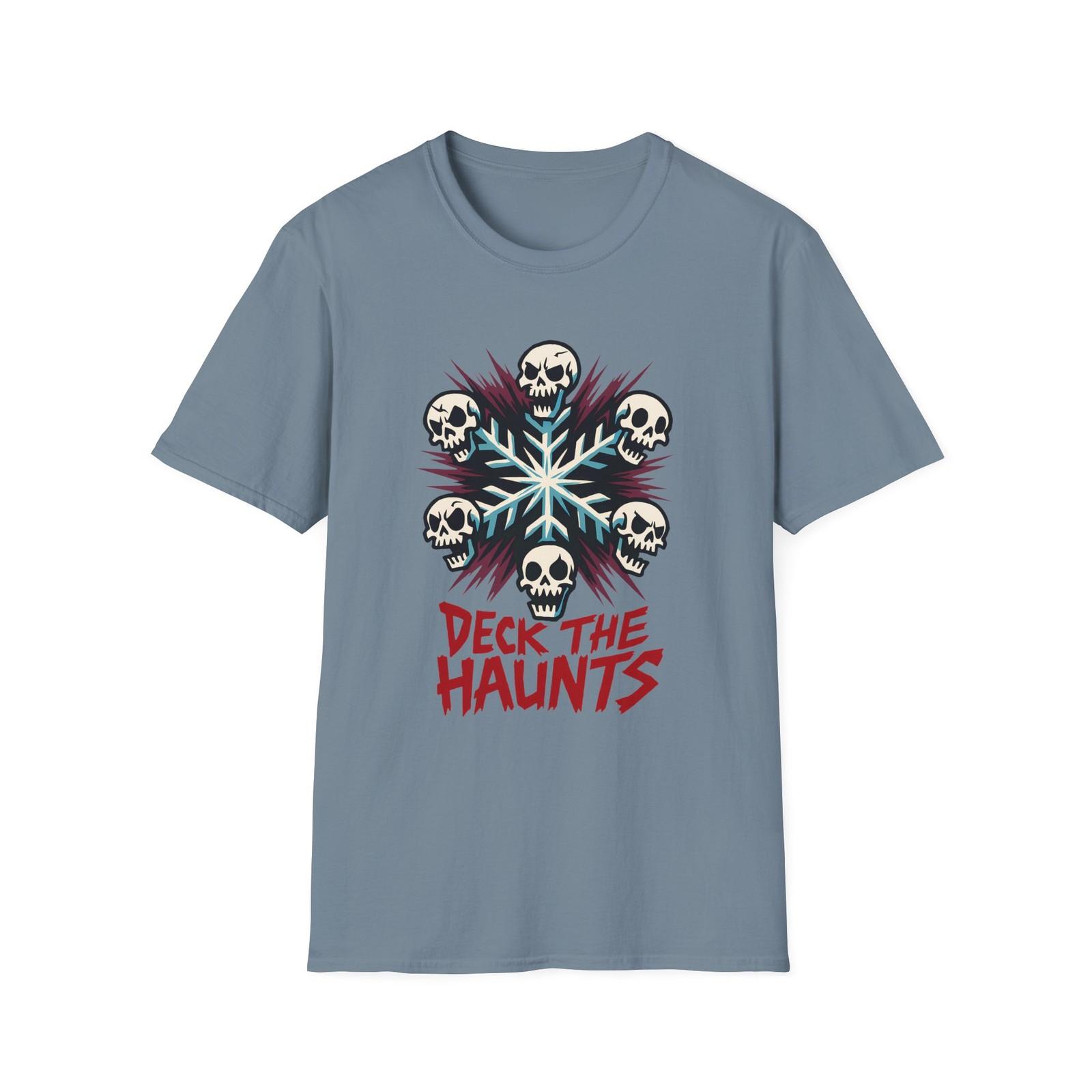 Unisex Softstyle T-Shirt Mens Womens Tees Top Manga Skull Snowflake Creepy Holiday Christmas L