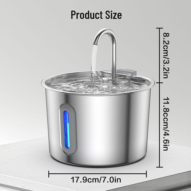 2.2L Stainless Steel Pet Water Dispenser: Silent Smart Circulation Feeder for Dogs and Cats