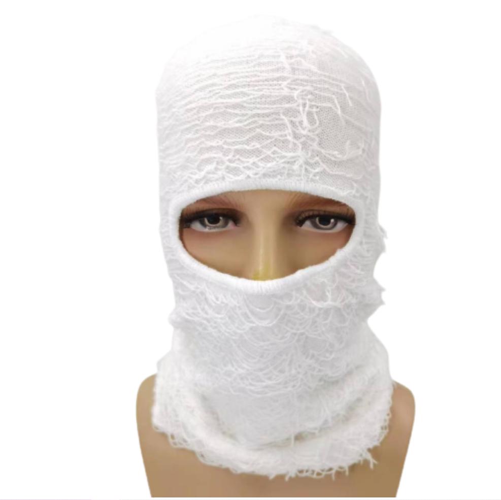 Custom Distressed Balaclava Beanie Designer Winter Camo Grassy Knit Ski Masks Balaclava белый