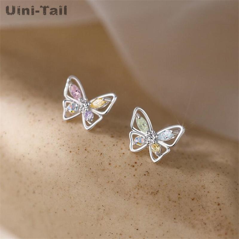 

Uini-Tail Новые серьги-бабочки из стерлингового серебра 925 пробы Модный тренд Простая роскошь и маленькие дизайнерские серьги China Mainland