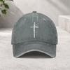 Faith Cross Washed Cotton Baseball Cap Adjustable Sun Protection Casual Outdoor Baseball Hat