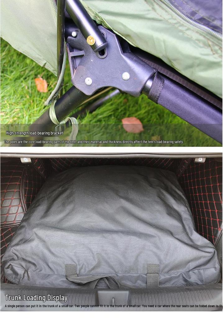 Double Layer Stormproof Outdoor Tent for Two - Rainproof, Thickened, Off-Ground, Perfect for Camping, Cold Weather, and Fishing