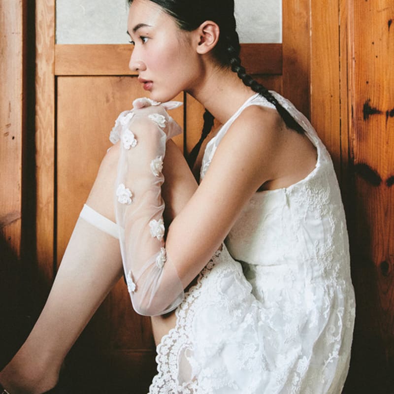 GANISONG Bridal Flower Garden Gloves_white