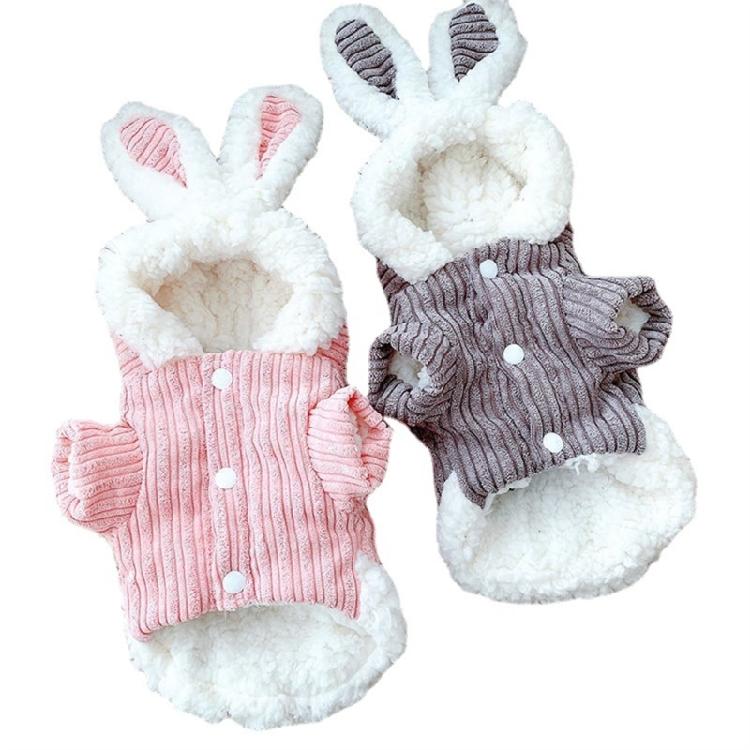 Christmas Dog Jumpsuit with Hood Halloween Fleece Pet Cosplay Rabbit Sweatshirt